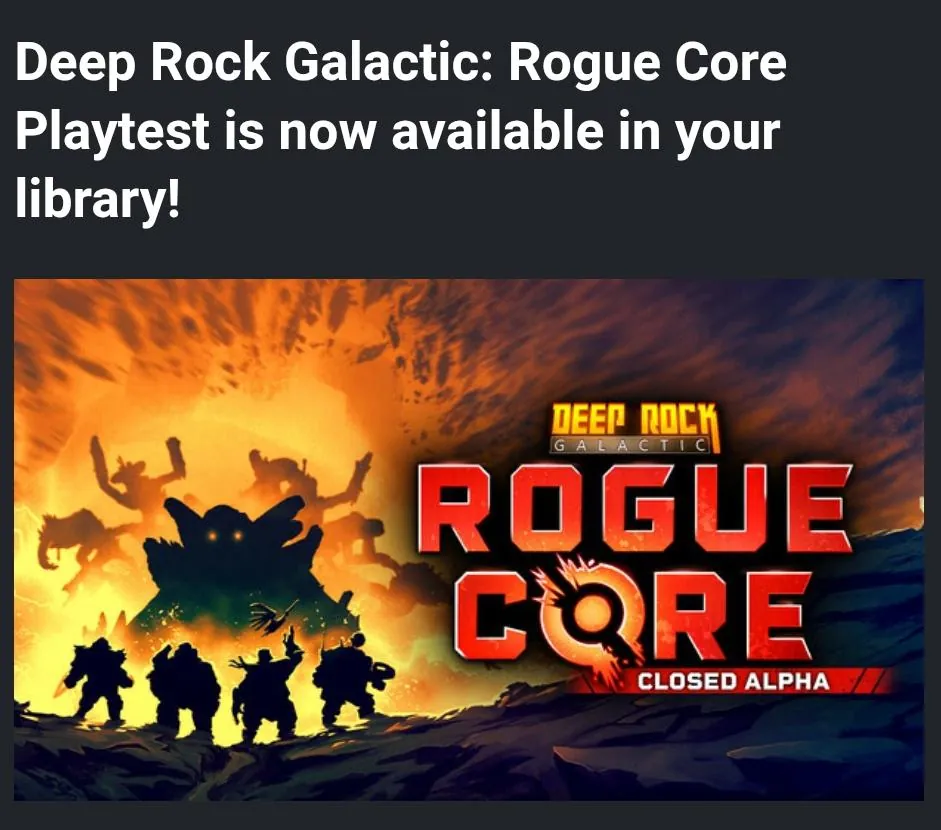 DRG: Rogue Core Early Access Playtest Distribution & Launch Anticipation Intel